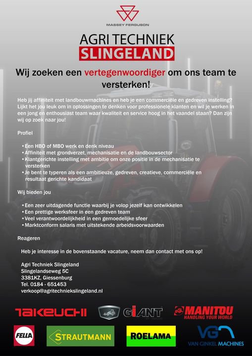 Wij zijn op zoek naar een vertegenwoordiger, iets voor jou? Laat het ons weten!